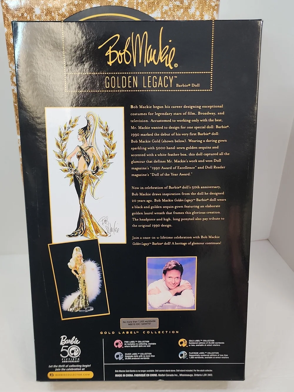 Bob Mackie Golden Legacy Barbie Doll Gold Label 50th Anniversary Mattel 2009 NRF